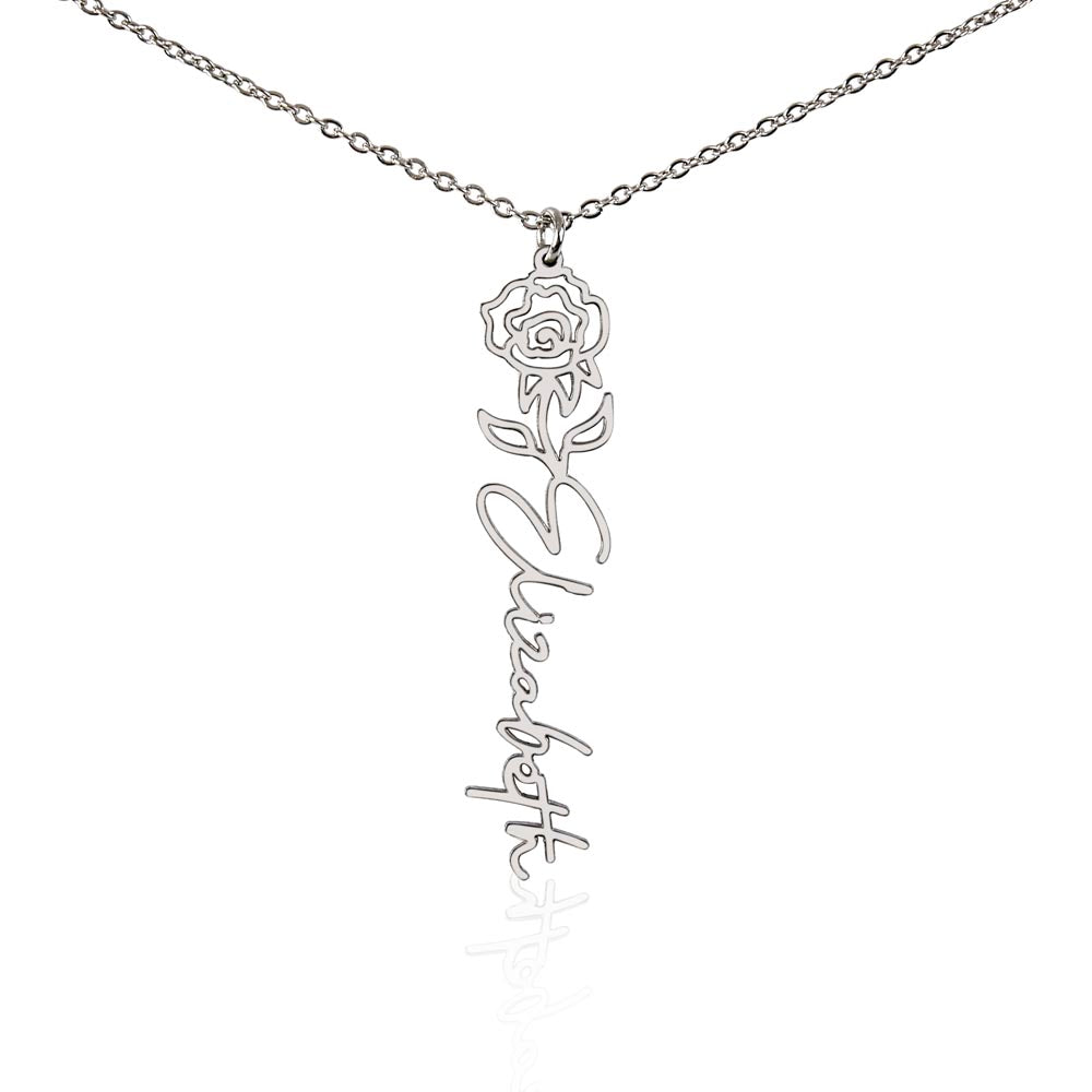 To My Girlfriend- Flower Name Necklace - www.gemmacraft.com