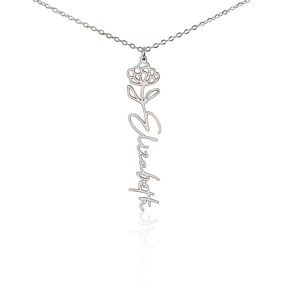 To My Girlfriend- Flower Name Necklace - www.gemmacraft.com