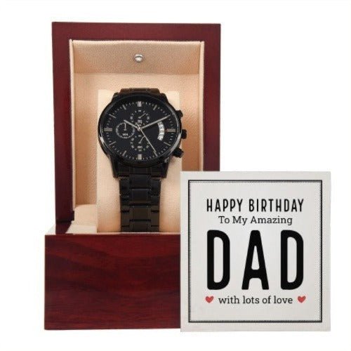 Black Chronograph Watch- Gift To My Dad - www.gemmacraft.com