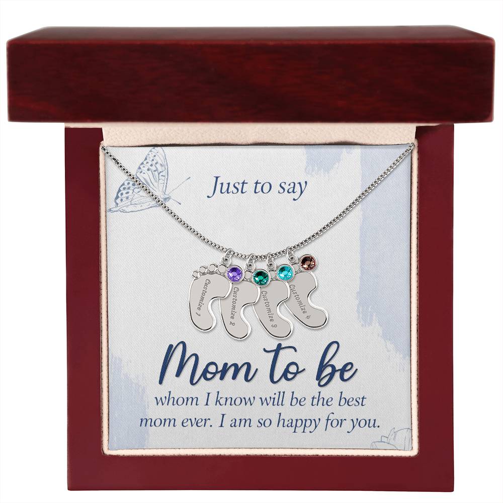 Engraved Baby Feet with Birthstones - www.gemmacraft.com