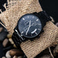 Engraved Black Chronograph Watch - Gift for men www.gemmacraft.com