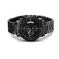 Engraved Black Chronograph Watch - Gift for men. www.gemmacraft.com