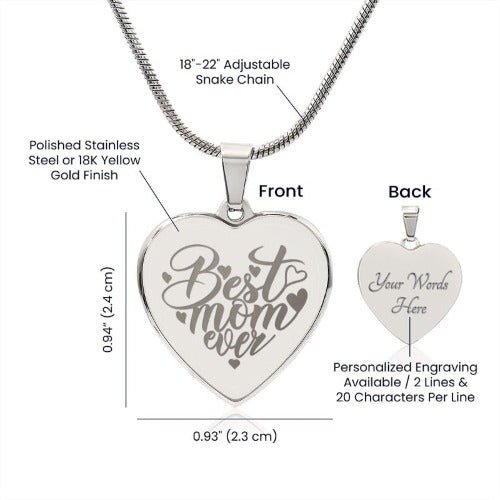 Engraved Heart Necklace! - www.gemmacraft.com
Stainless steel