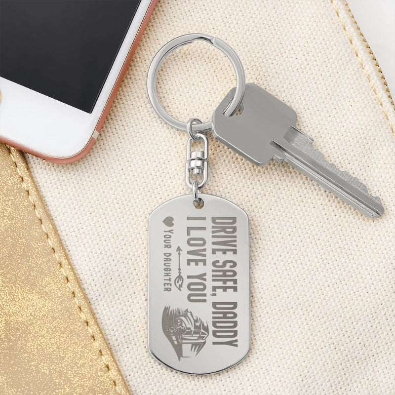 Engraved Tag Keychain - www.gemmacraft.com. personalized keychain gift for dad