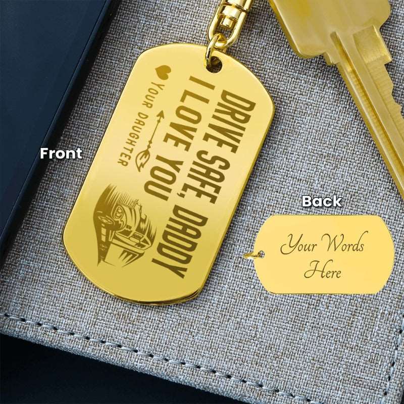 Engraved Tag Keychain - www.gemmacraft.com. personalized keychain gift for dad