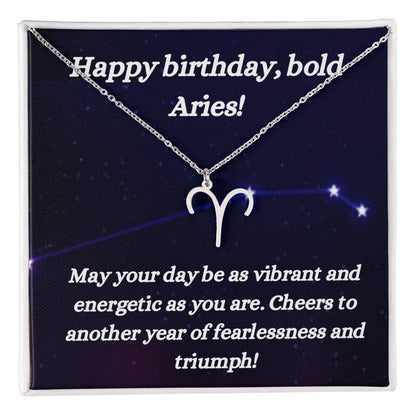 Happy birthday- Zodiac Symbol Necklace-Aries - www.gemmacraft.com