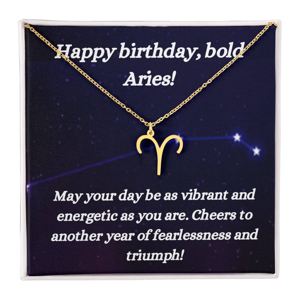 Happy birthday- Zodiac Symbol Necklace-Aries - www.gemmacraft.com