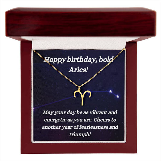 Happy birthday- Zodiac Symbol Necklace-Aries - www.gemmacraft.com