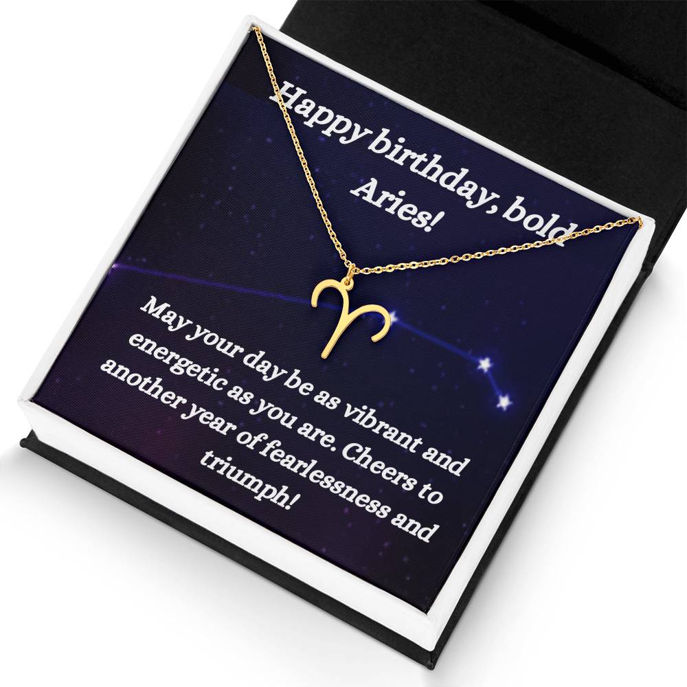 Happy birthday- Zodiac Symbol Necklace-Aries - www.gemmacraft.com