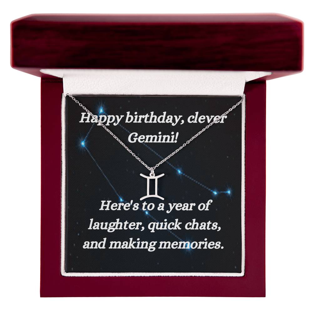Happy birthday-Zodiac Symbol Necklace-Gemini - www.gemmacraft.com