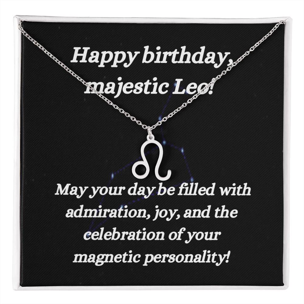 Happy birthday-Zodiac Symbol Necklace- Leo - www.gemmacraft.com