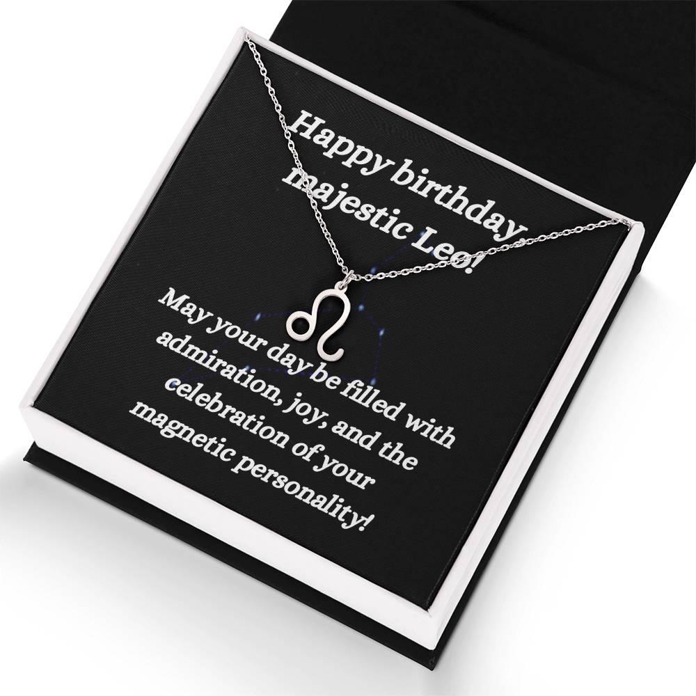 Happy birthday-Zodiac Symbol Necklace- Leo - www.gemmacraft.com