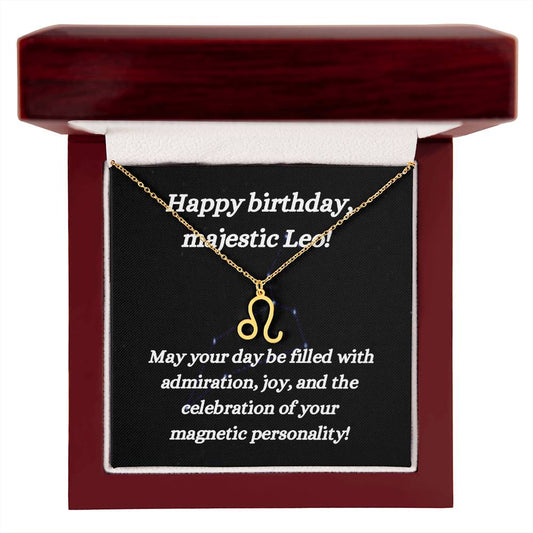 Happy birthday-Zodiac Symbol Necklace- Leo - www.gemmacraft.com