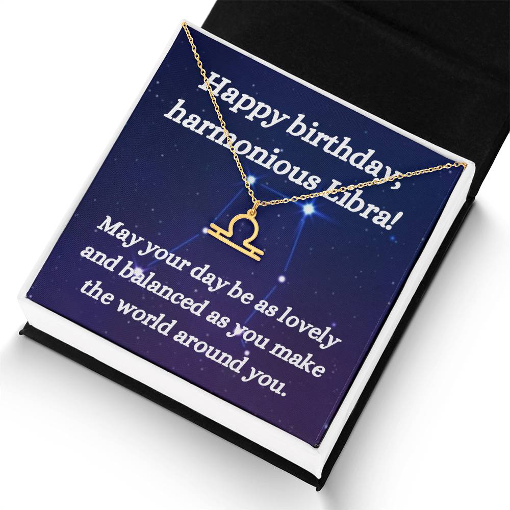 Happy birthday-Zodiac Symbol Necklace-Libra - www.gemmacraft.com