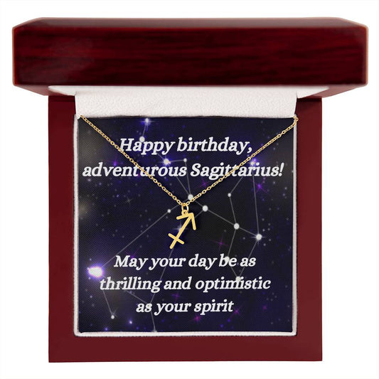 Happy birthday-Zodiac Symbol Necklace-Sagittarius - www.gemmacraft.com