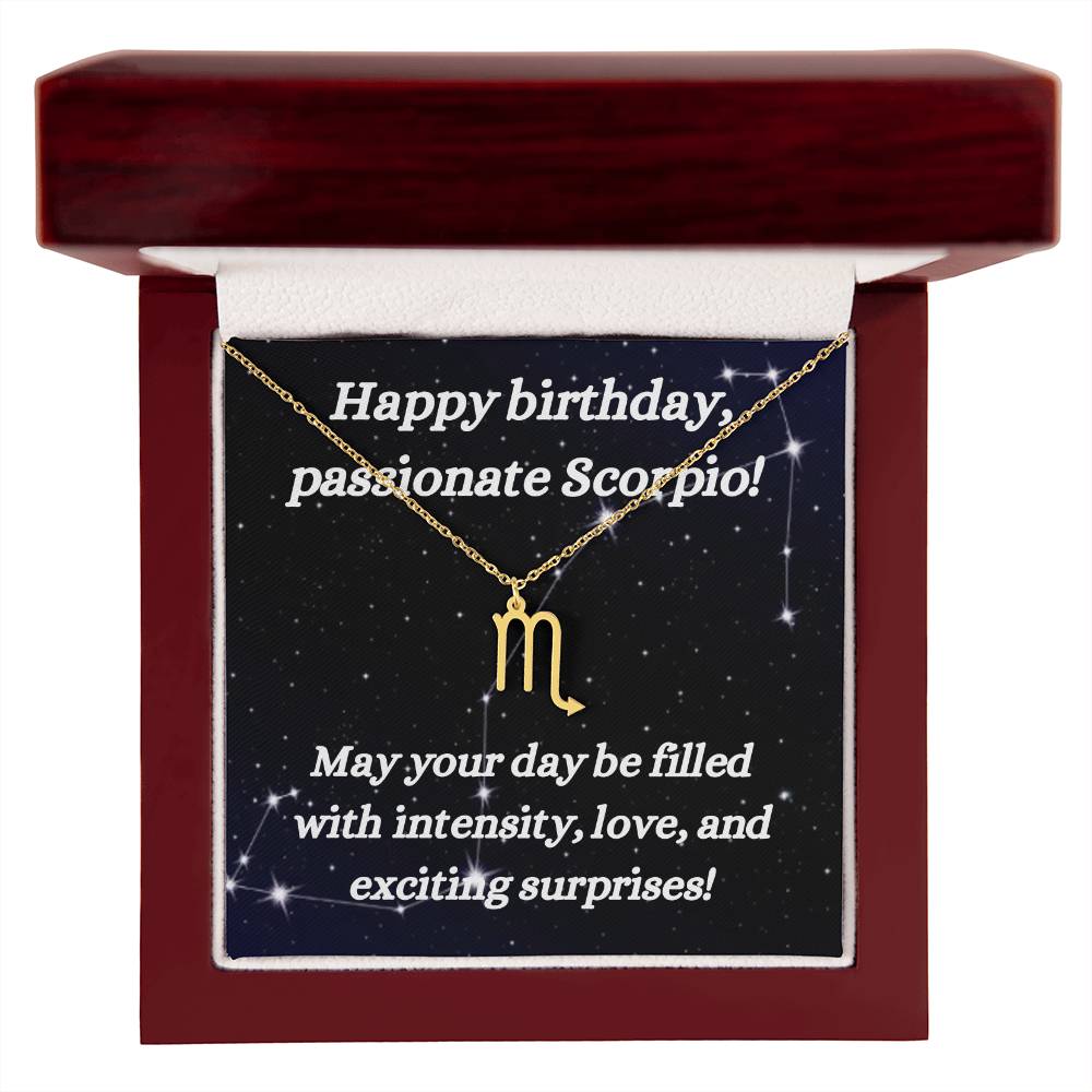 Happy birthday-Zodiac Symbol Necklace-Scorpio - www.gemmacraft.com