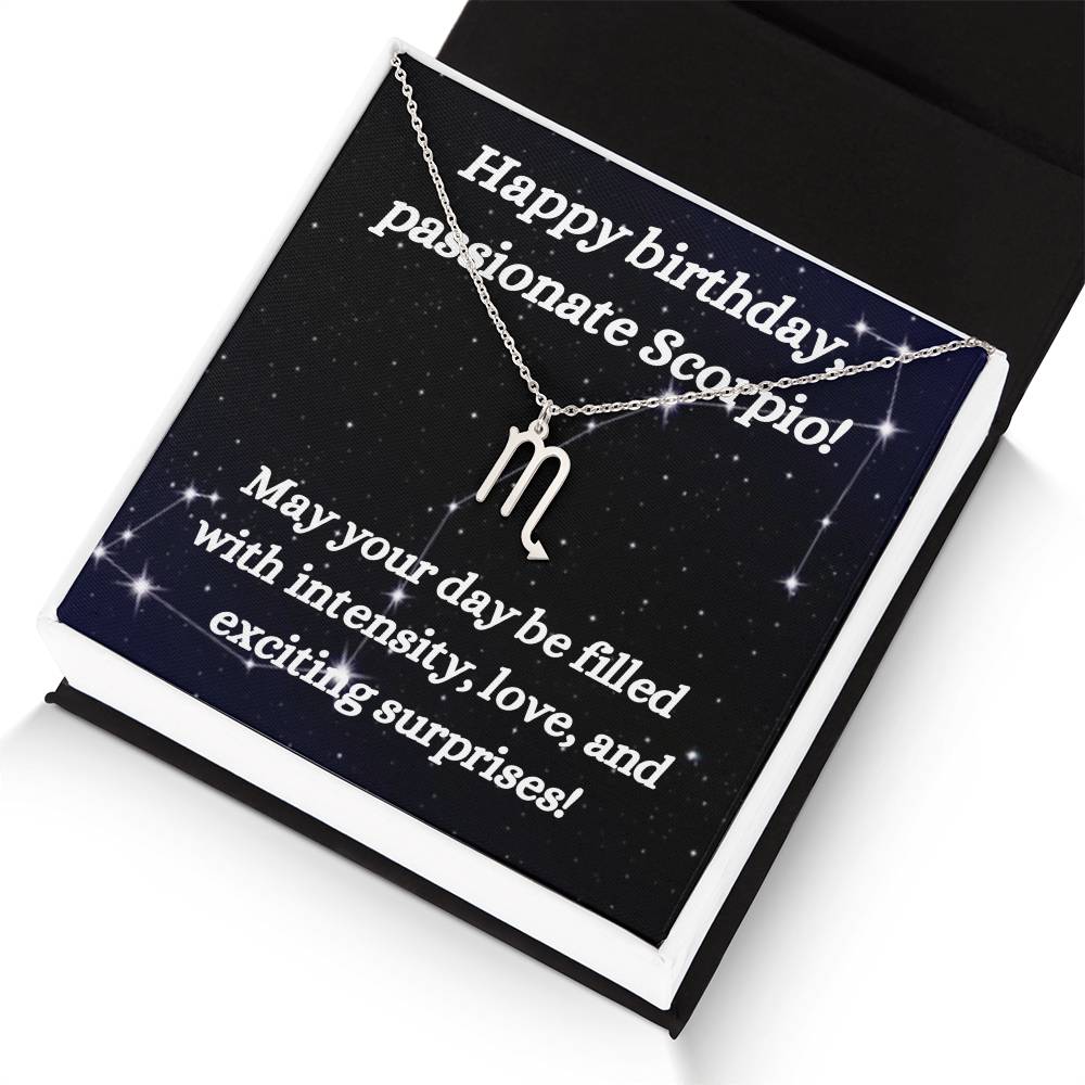 Happy birthday-Zodiac Symbol Necklace-Scorpio - www.gemmacraft.com
