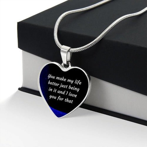 Personalized gift. Heart-Luxury Necklace - www.gemmacraft.com. Stainless steel.