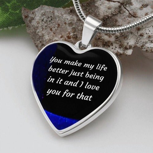 Personalized gift. Heart-Luxury Necklace - www.gemmacraft.com. Stainless steel.