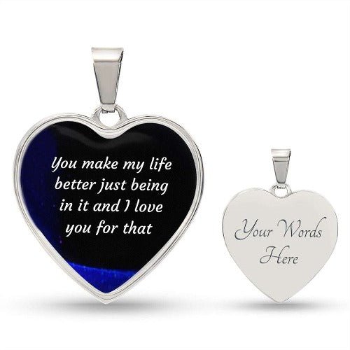 Personalized gift. Heart-Luxury Necklace - www.gemmacraft.com. Stainless steel.