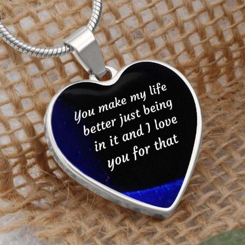 Personalized gift. Heart-Luxury Necklace - www.gemmacraft.com. Stainless steel.