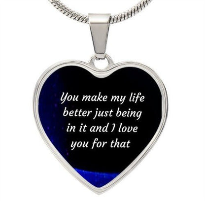 Personalized gift. Heart-Luxury Necklace - www.gemmacraft.com. Stainless steel.