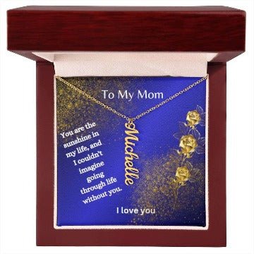 To My Mom.Personalized Vertical Name Necklace