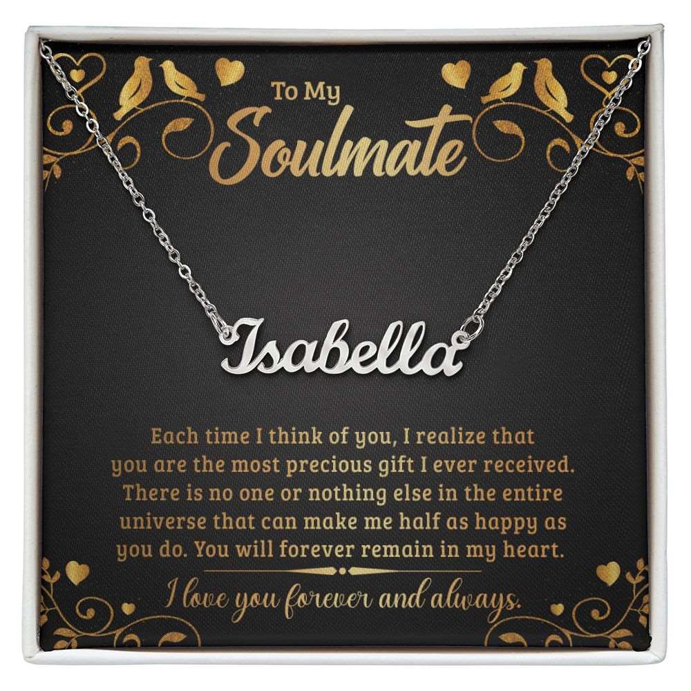 To My Soulmate. Personalized Name Necklace