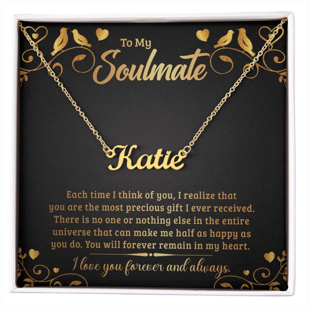 To My Soulmate. Personalized Name Necklace