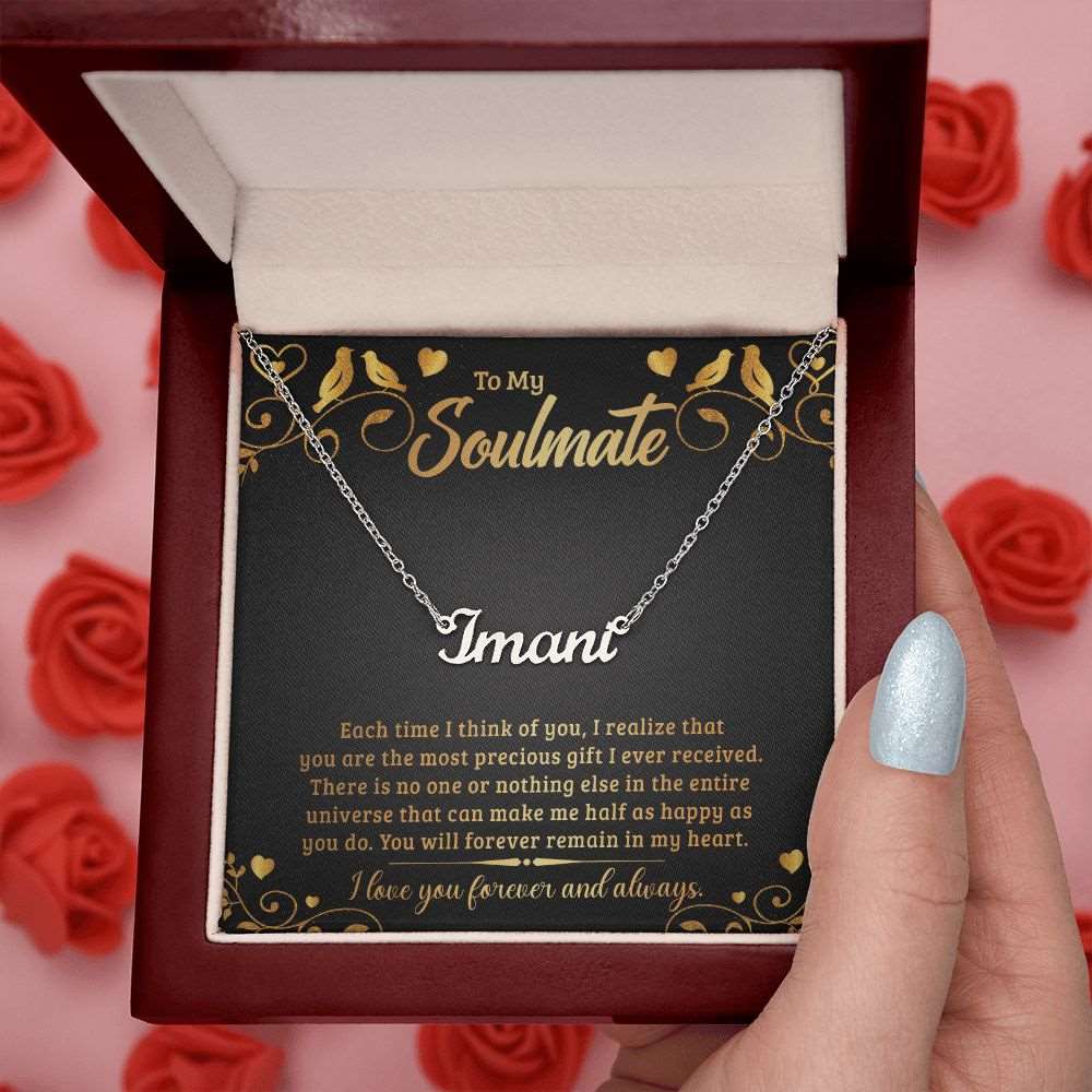 To My Soulmate. Personalized Name Necklace