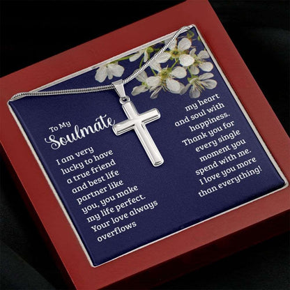 To My Soulmate. Stainless Steel Cross Necklace